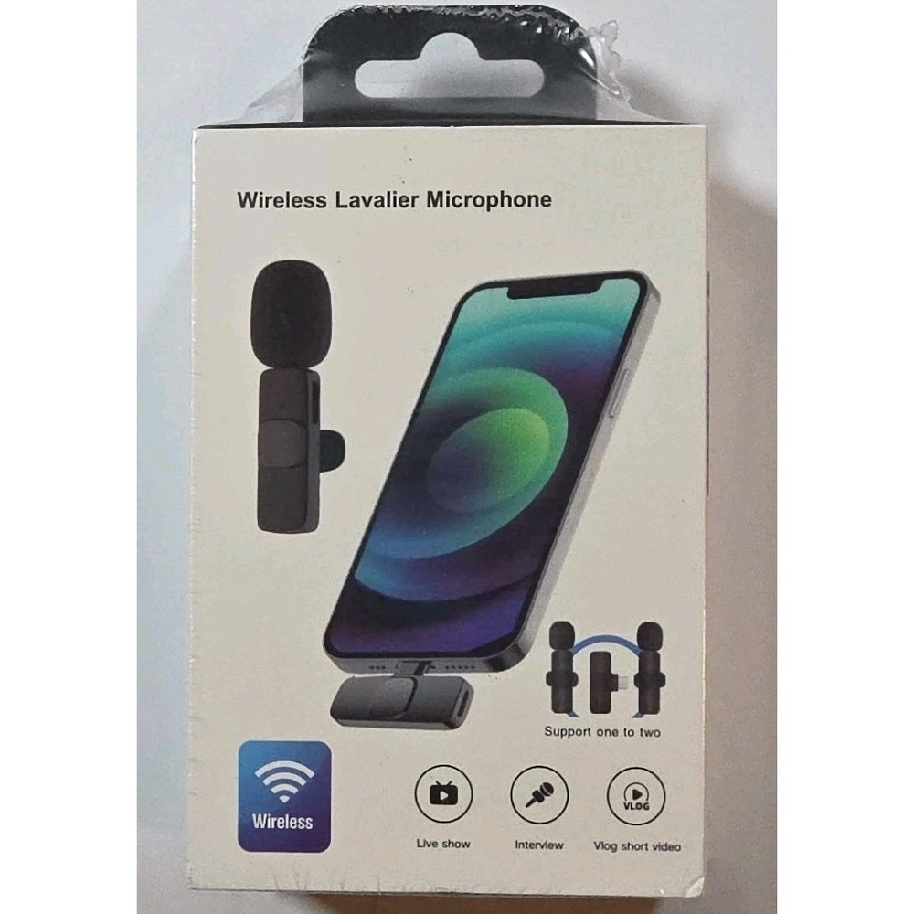 Wireless Lavalier Microphone For  iPhone for Vlogging, YouTube, etc New Sealed